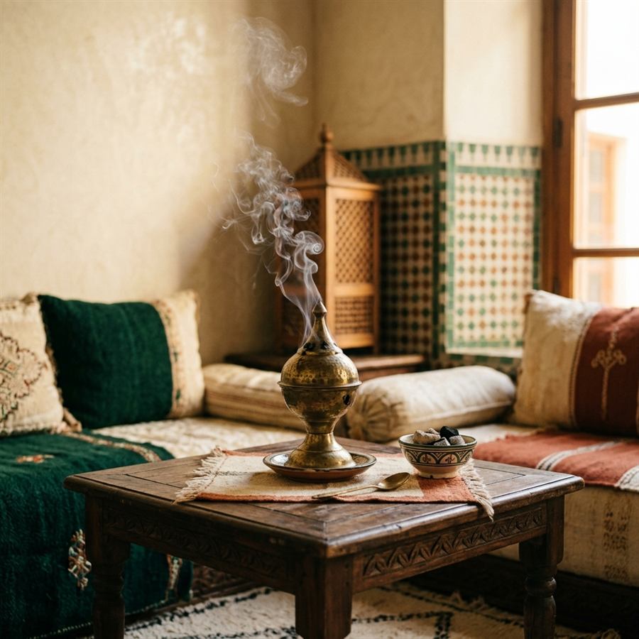 Bakhour qui se consume dans une mabkhara