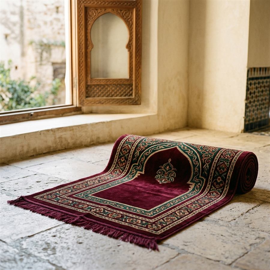 Tapis de prière déroulé
